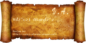 Váczi Atanáz névjegykártya